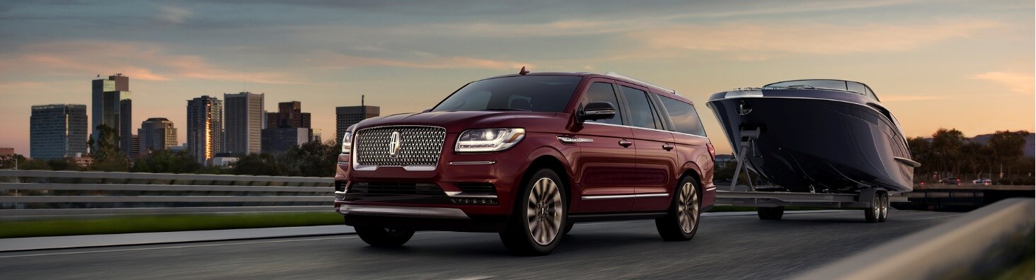 2021 Lincoln Navigator towing a boat