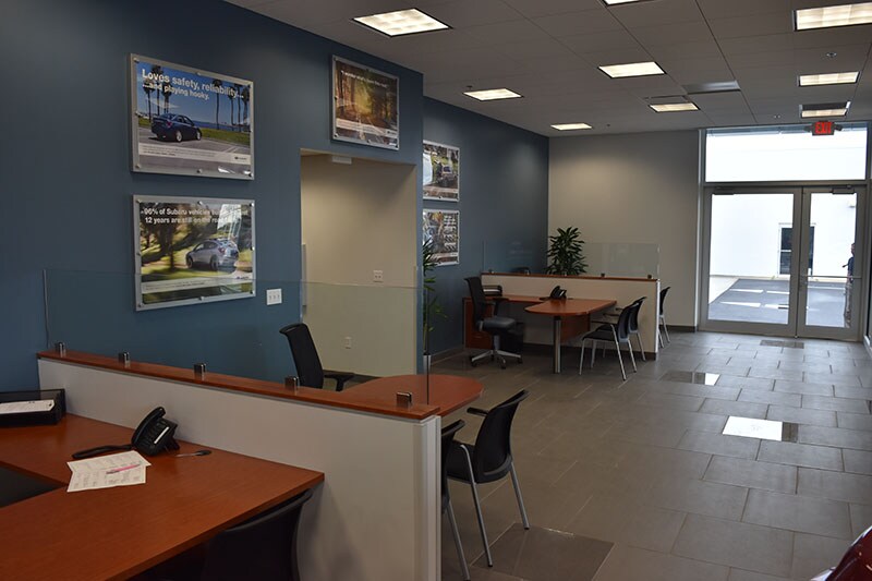 Inside the Ganley Subaru East showroom