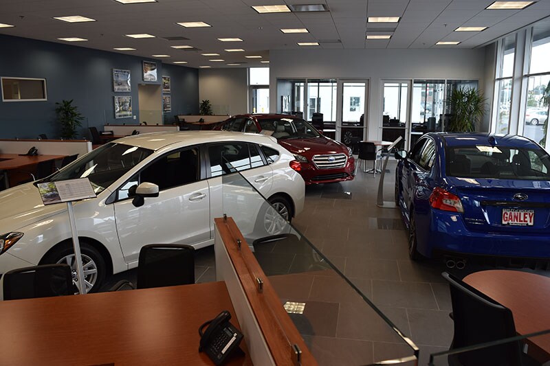 Inside the Ganley Subaru East showroom