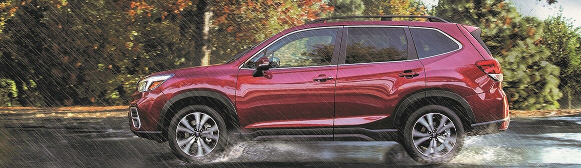 2019_Subaru_Forester_SUV_Red_in_Rain