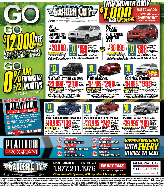 Jeep Chrysler Dodge RAM lease deals and sale at long Island Jeep Chrysler Dodge RAM Dealer May 19 2017.jpg