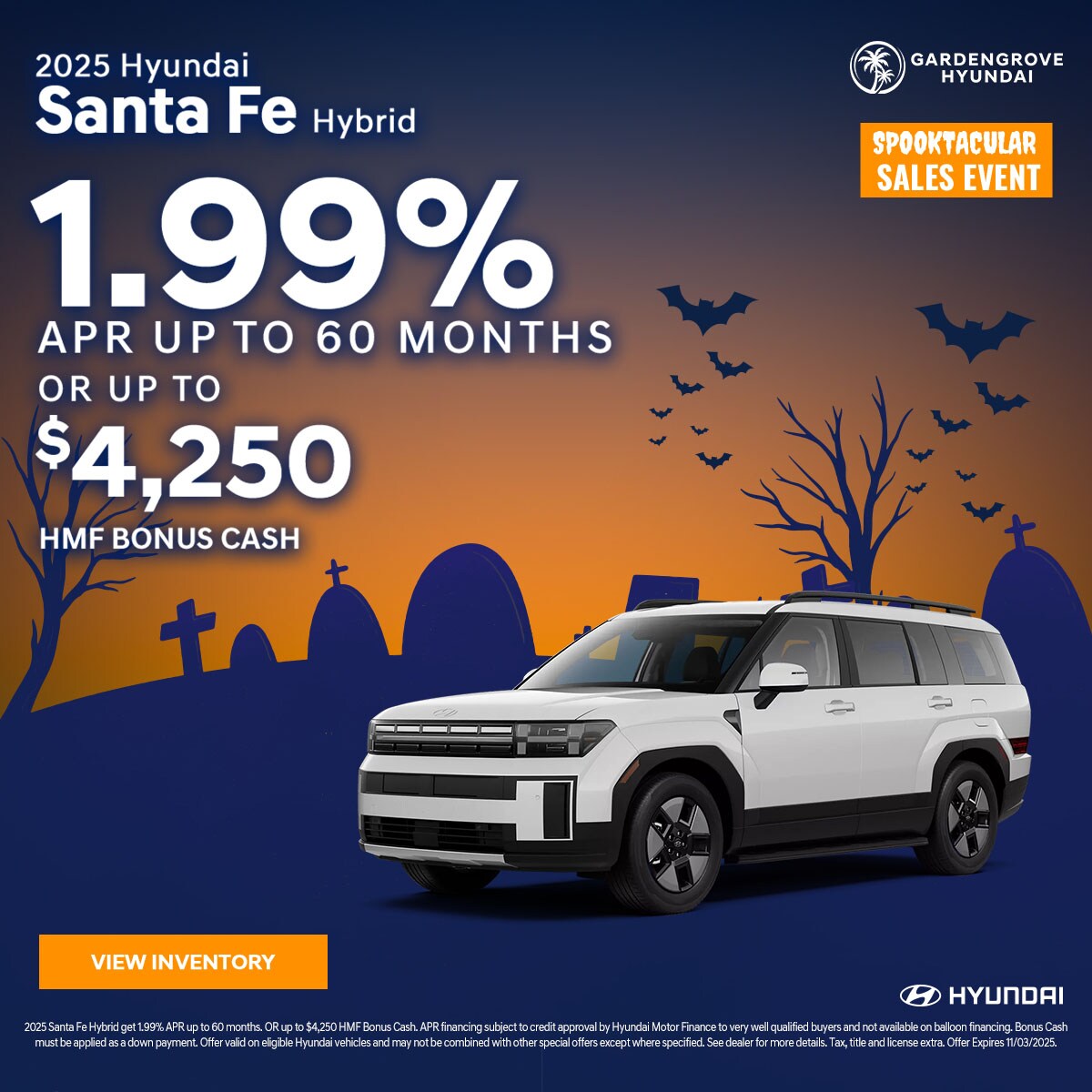 OCT2025_GPMax_New_EV_Hyundai_Santa%20Fe%20Hybrid_2025_Offer_APR%20%26%20Bonus%20Cash_1200x1200_R1_11-03-2025.jpg