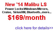 2014 Chevy Mailbu $169 per month
