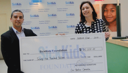Car Nation Canada Donates 25,000
Dollars To SickKids Foundation