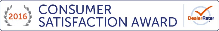 Winner of the Dealer Rater 2016 Consumer Satisfaction Award