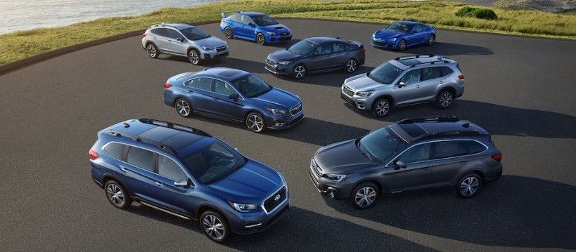 2019 Subaru Lineup by the water