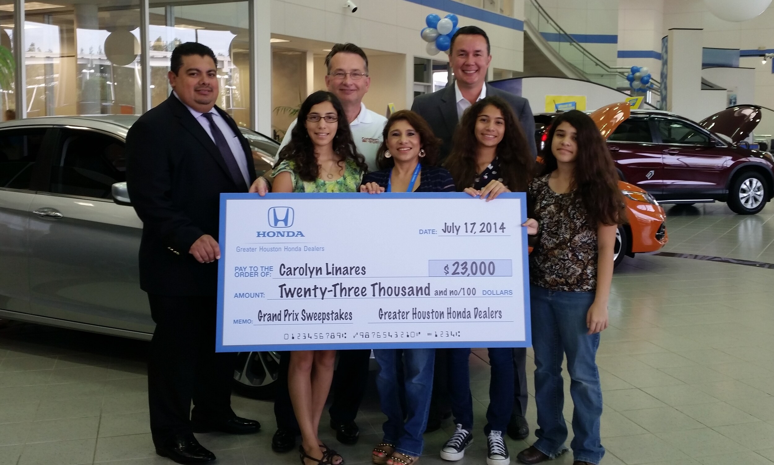 Honda Test Drive to Win Sweepstakes
winner