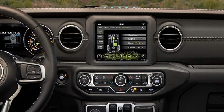 Infotainment system in the 2023 Jeep Wrangler 4xe.jpg
