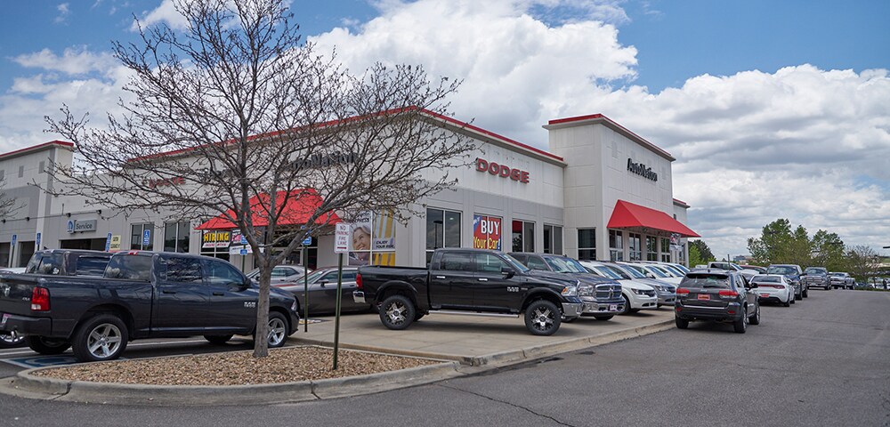 Centennial Area Dodge and RAM Dealership Exterior view of
AutoNation Dodge Ram Arapahoe serving Centennial