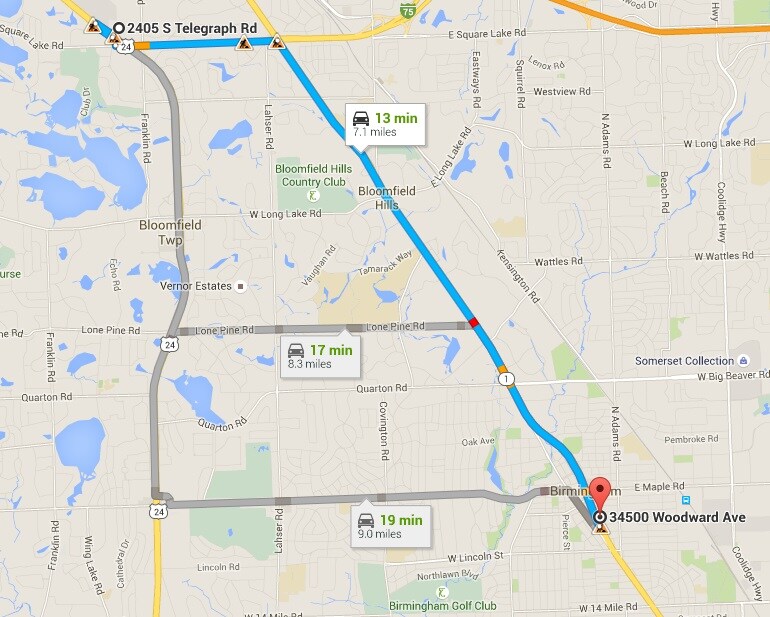 Directions to Golling Alfa Romeo FIAT in Birmingham MI