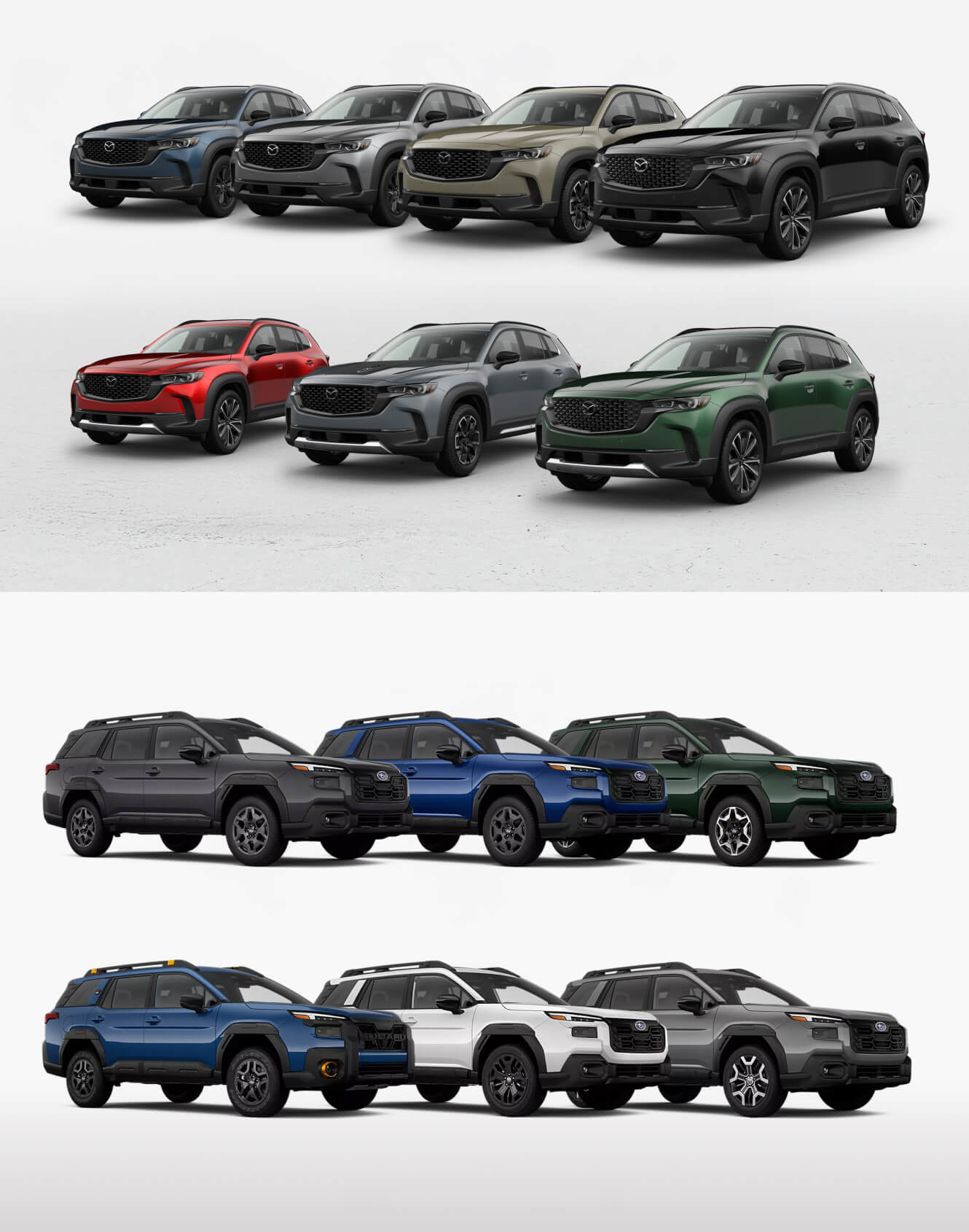 Mazda CX-50 vs. Subaru Outback: Trims & Configurations