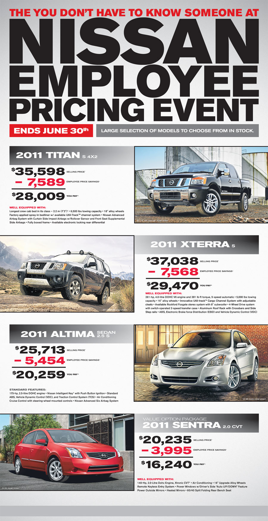 Nissan Employee Pricing event in Grande Prairie