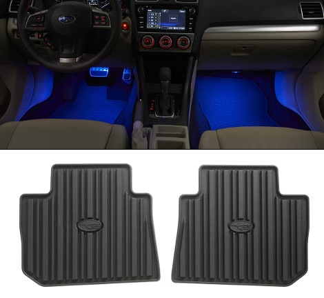 Subaru Interior lighting and floor mat accessories