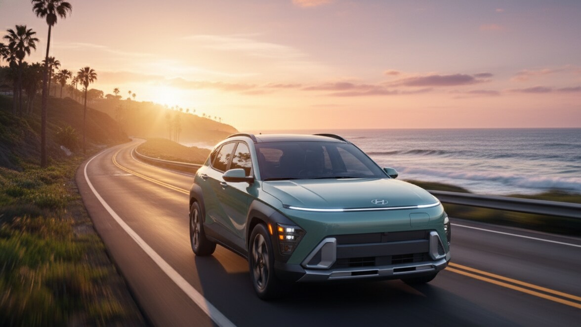 kona-2026-2.png The 2026 Hyundai Kona with Mirage Green exterior color
