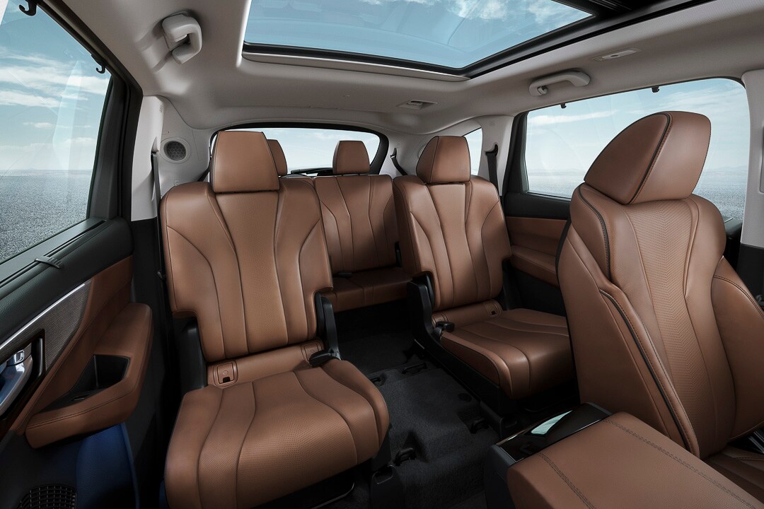 vue des trois rangées de sièges à bord du Acura MDX 2022
