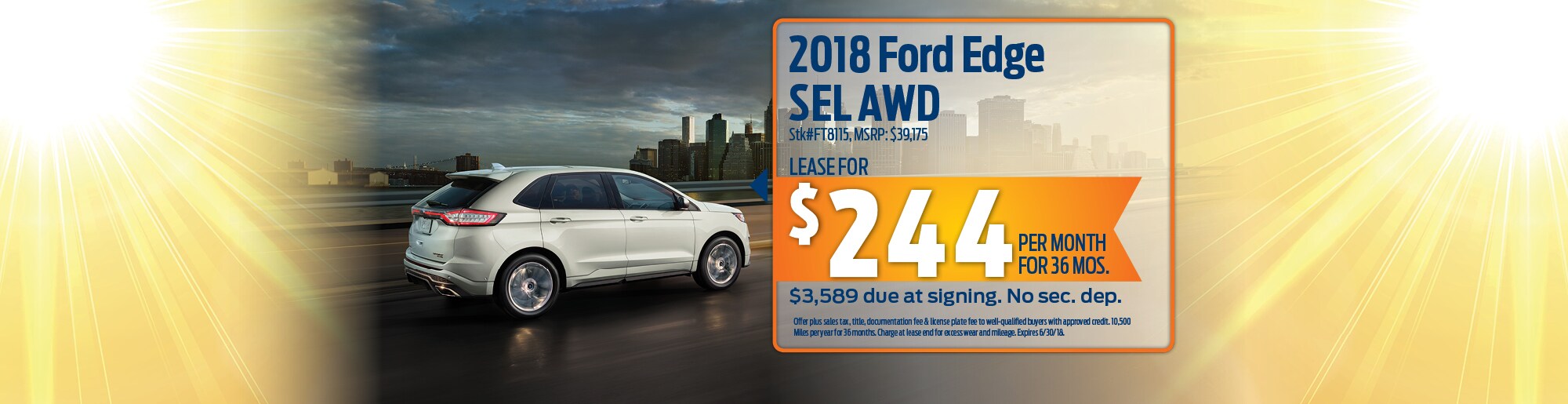 2018 Ford Edge SEL AWD 2018 Ford Edge Lease Deal in Muskegon, MI