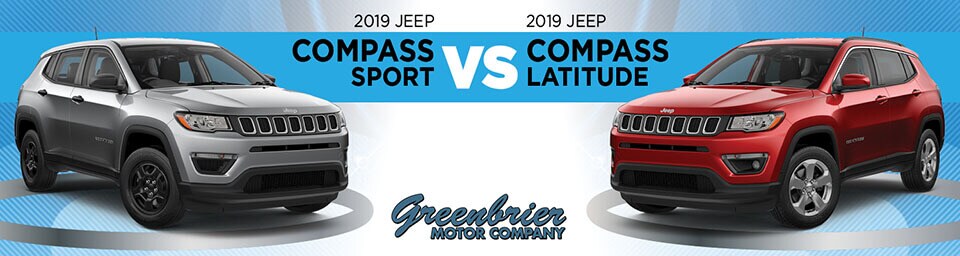 Compass Sport vs. Latitude 2019 Jeep Compass Sport and Latitude comparison image