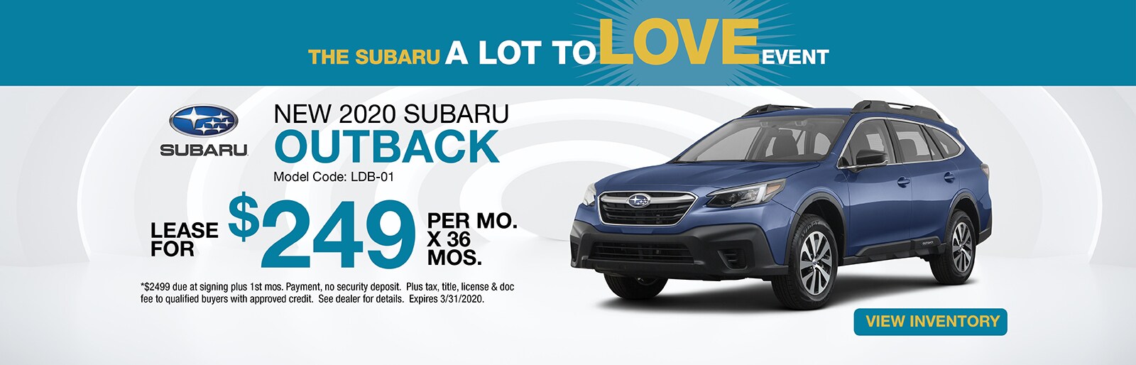 2020 Subaru Outback Lease offer