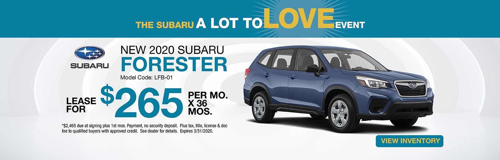 2020 Subaru Forester Lease offer