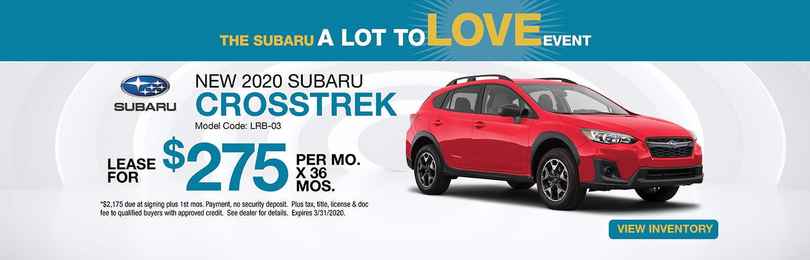 2020 Subaru Crosstrek Lease offer