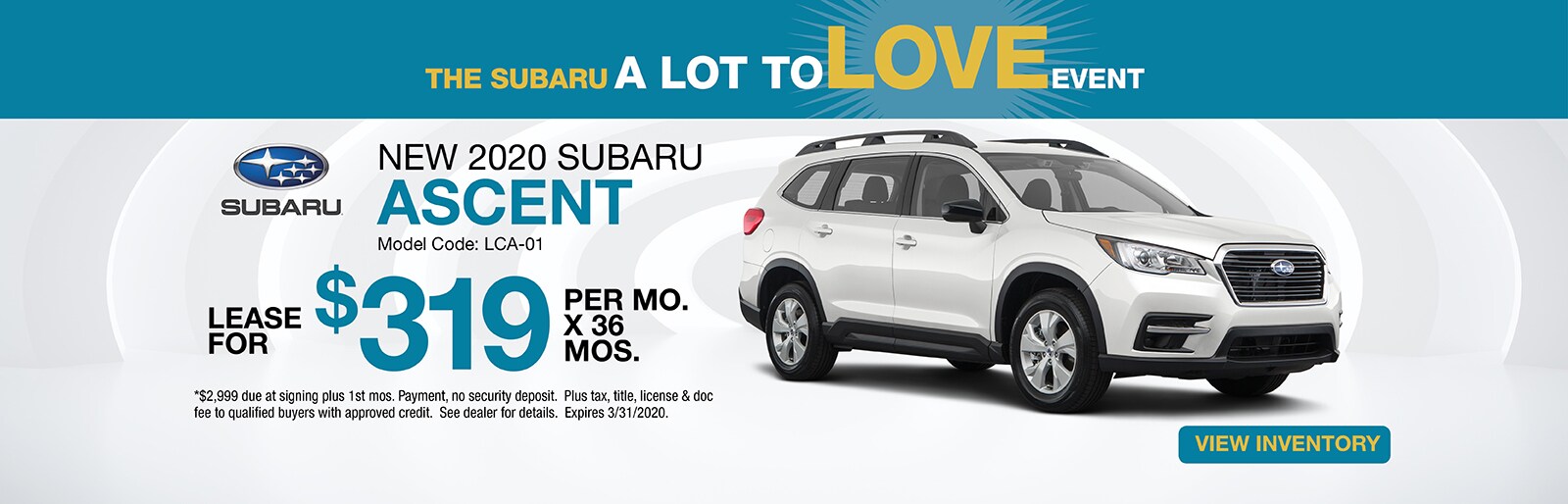 2020 Subaru Ascent Lease offer