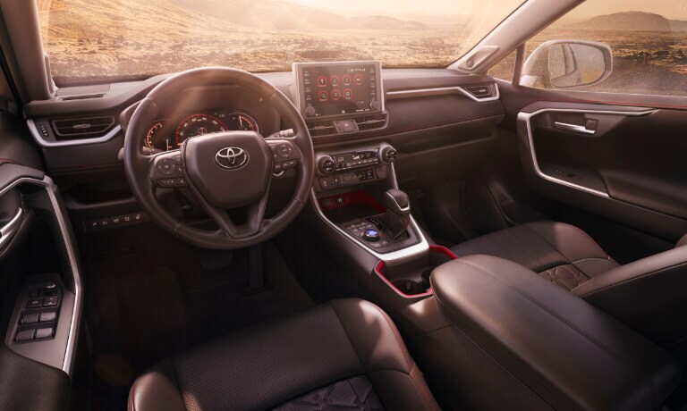 2020 Rav4 interior shoeing the fron dash and tech
