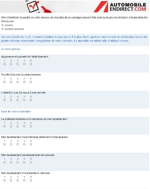 Vous recevrez ce questionnaire après avoir pris possession de votre véhicule.