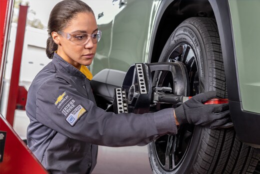 Chevrolet Truck on Alignment and Balance Rack