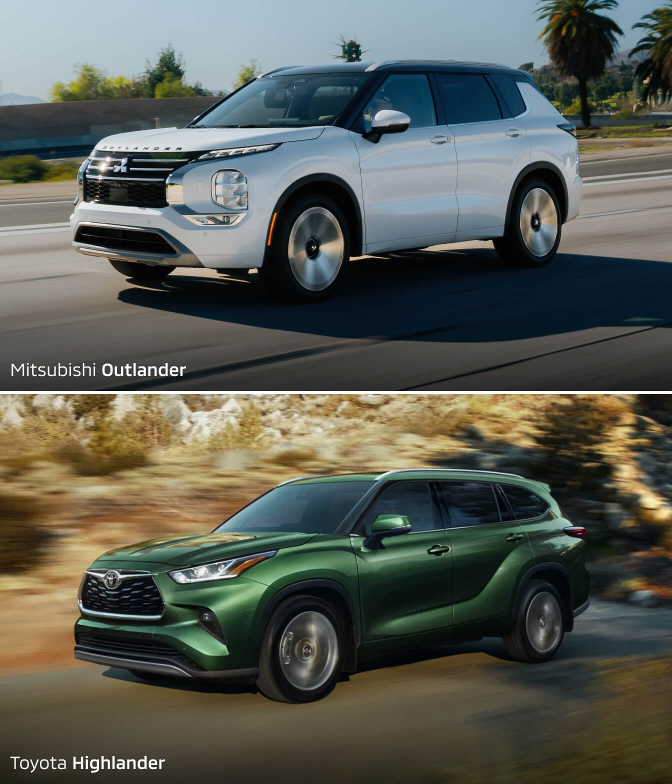 2025 Mitsubishi Outlander vs. 2025 Toyota Highlander: Dimensions