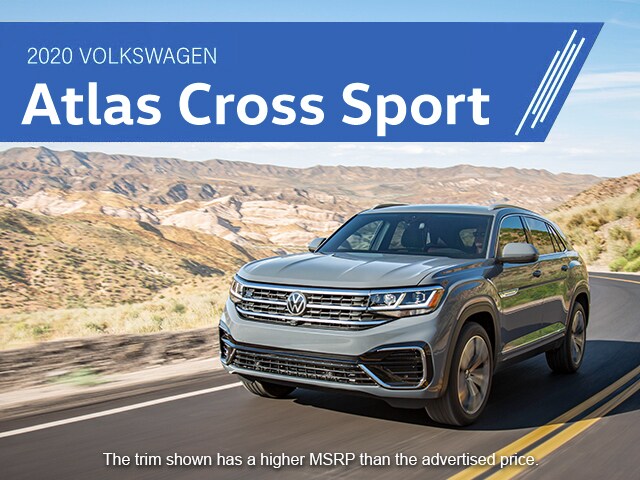 2020 Volkswagen Atlas Cross Sport. The trim shown has a higher MSRP than the advertised price. 2020 Volkswagen Tiguan. The trim shown has a higher MSRP than the advertised price.