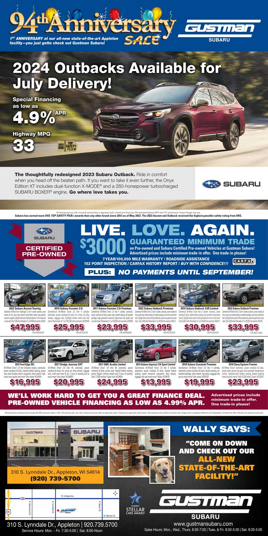 Gustman Subaru Current Used Car Ads