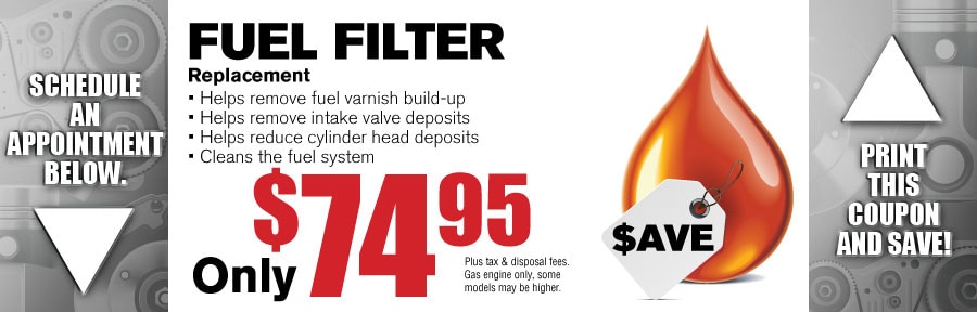 Money Saving Auto Service Coupon from Gwinnett Place Ford in Duluth near Atlanta for Fuel Filter
