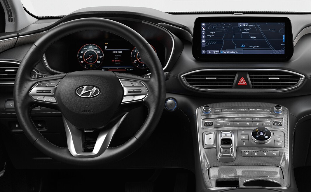 2023 Hyundai Santa Fe at Haddad Hyundai | Close up of the driver's side interior of a 2023 Santa Fe