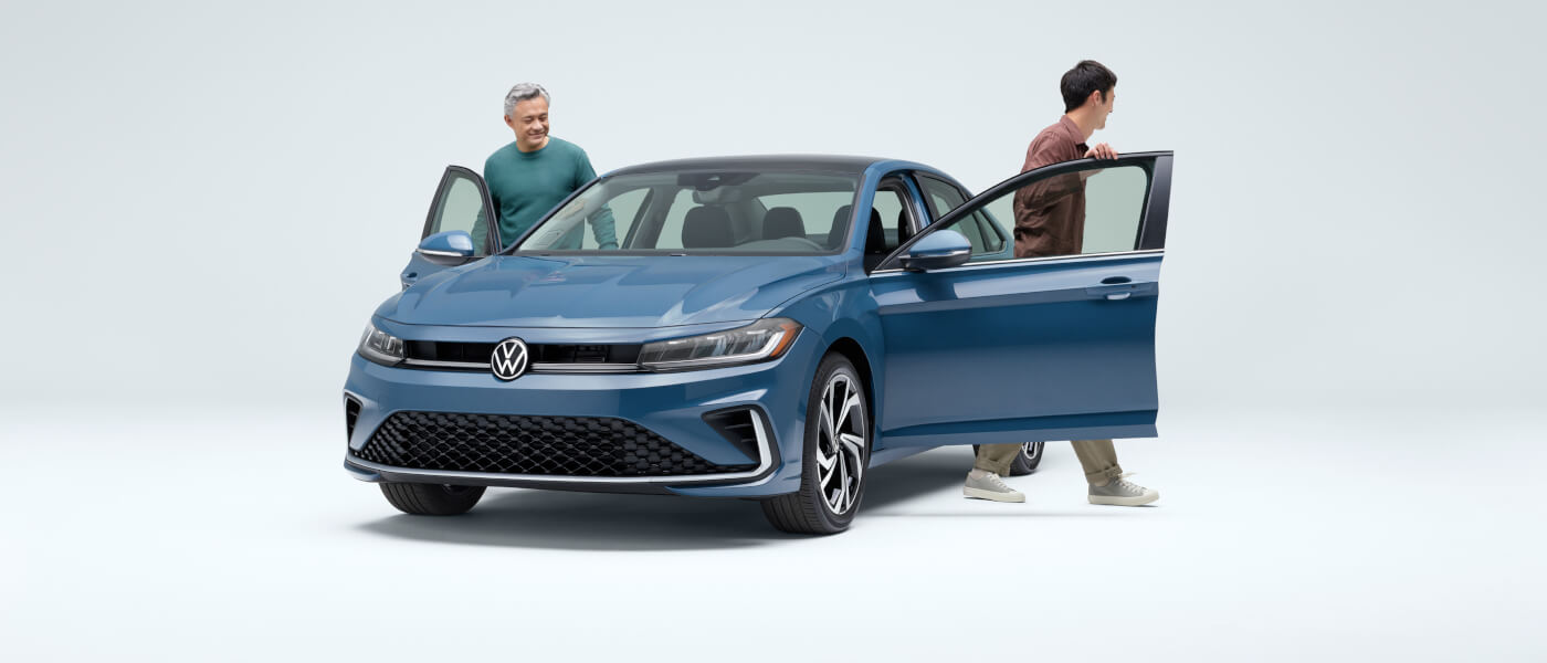 2025 VW Jetta with two people exiting