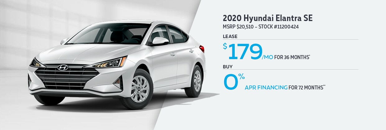 2020 Hyundai Elantra - Lease for $179