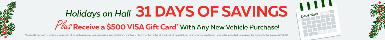 Holidays on Hall - 31 Days of Savings