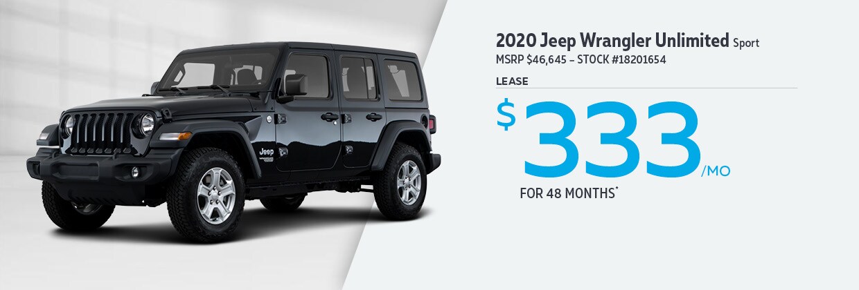 2020 Jeep Wrangler Unlimited - Lease for $333/mo
