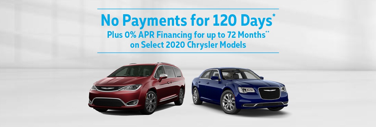 No Payments for 120 Days on Select 2020 Chrysler Vehicles