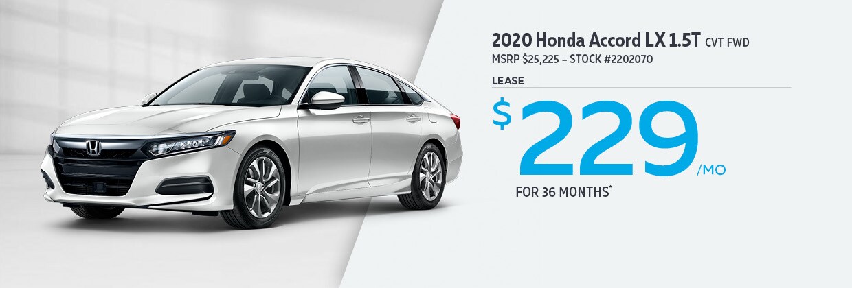 2020 Honda Accord LX 1.5T CVT FWD Lease for $229/mo