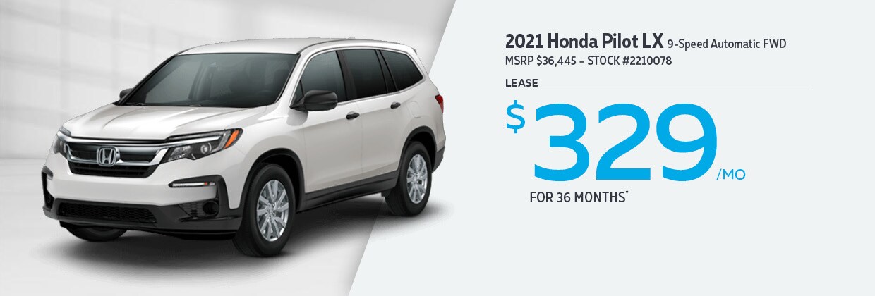 2021 Honda Pilot LX 9-Speed Automatic FWD Lease for $329/mo