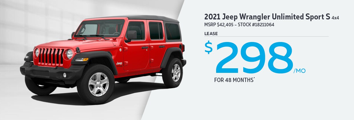 2021 Jeep Wrangler - Lease for $298/mo
