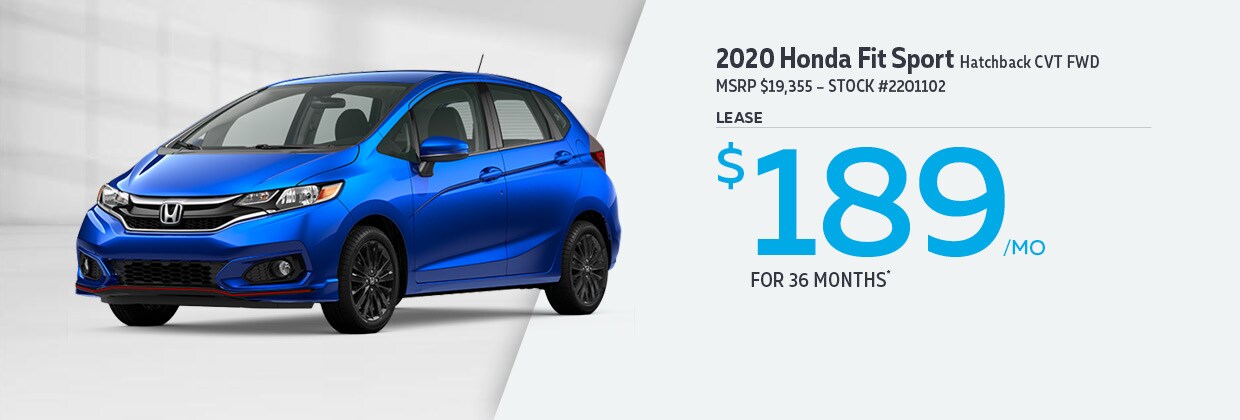 2020 Honda Fit Sport Hatchback CVT FWD Lease for $189/mo