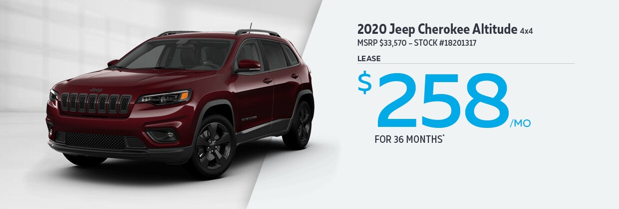 2020 Jeep Cherokee Altitude - Leases for $258/mo