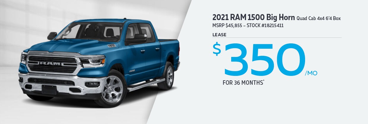 2021 RAM 1500 Big Horn Lease for $350/mo for 36 Months