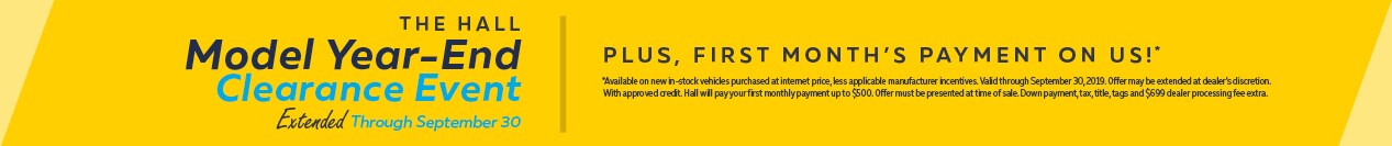 The Hall Model Year-End Clearance Event Extended