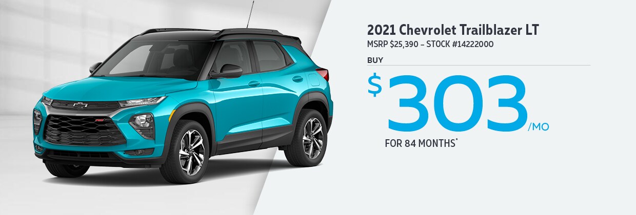 2021 Chevrolet Trailblazer LT Buy for $303/mo for 84 Months
