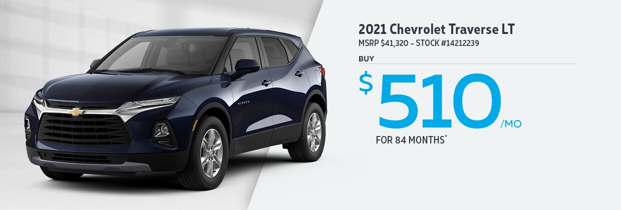 2021 Chevrolet Traverse LT Buy for $510/mo for 84 Months