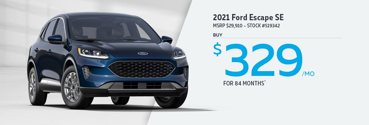 2021 Ford Escape Buy for $329/mo for 84 months