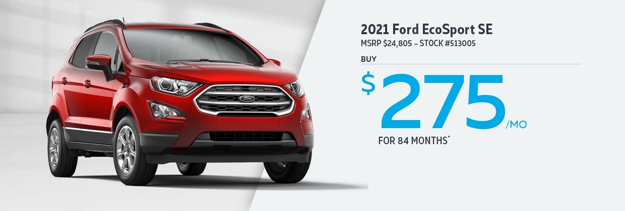 2021 Ford EcoSport Buy for $275/mo for 84 months