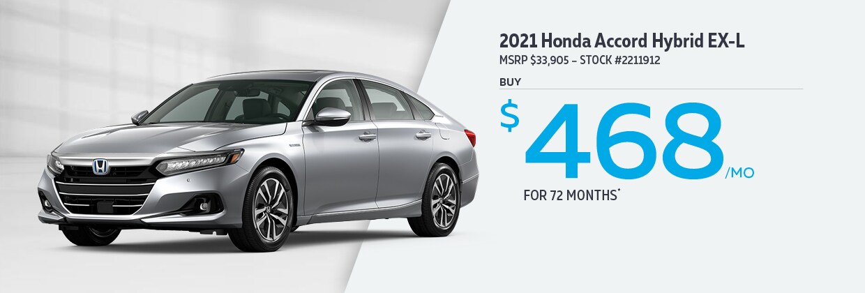2021 Honda Accord Hybrid Buy for $468/MO for 72 months